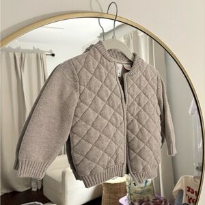 Zara Quilted Beige Baby Jacket